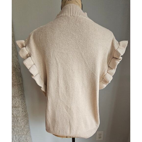 Pink Lily Cable Knit Sweater Vest, Ruffled sleeves, Sz M, Excellent cond. - Picture 3 of 13